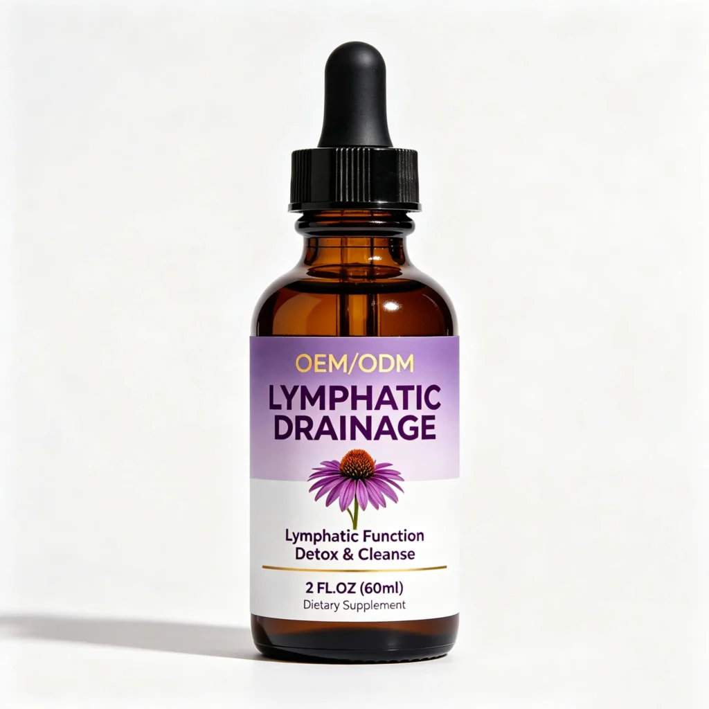 OEM Liposomal Lymphatic Drainage Drops with Echinacea Dandelion Turmeric Burdock Support Lymphatic System & Immune Health
