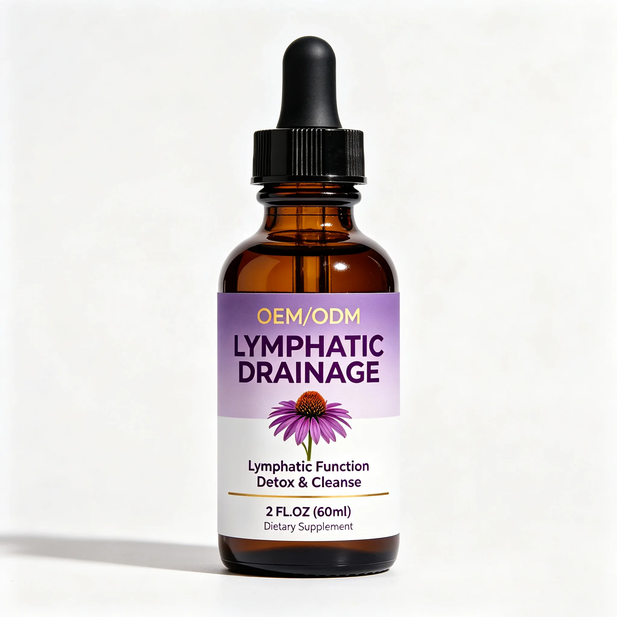 OEM Liposomal Lymphatic Drainage Drops with Echinacea Dandelion Turmeric Burdock Support Lymphatic System & Immune Health