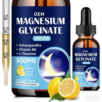 Private Label Vegan Liquid Magnesium Glycinate Drops Immune Digestive Healthy Support Stress Supplement Healthcare Supplement