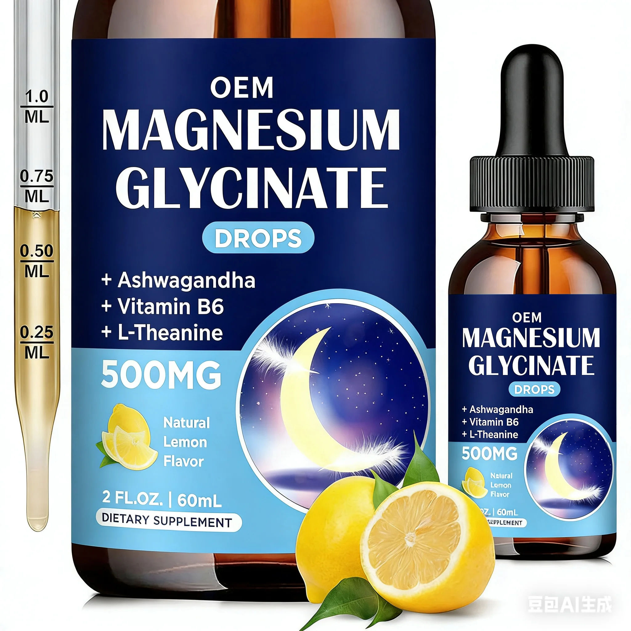 Private Label Vegan Liquid Magnesium Glycinate Drops Immune Digestive Healthy Support Stress Supplement Healthcare Supplement